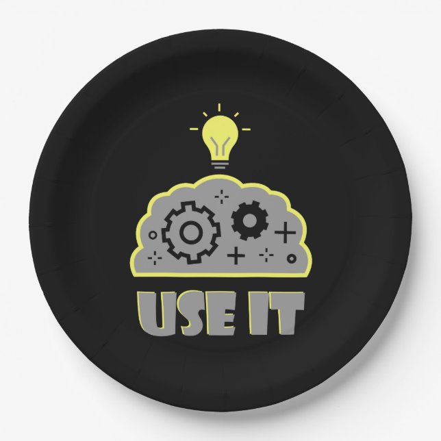 Use your brain paper plate (Front)