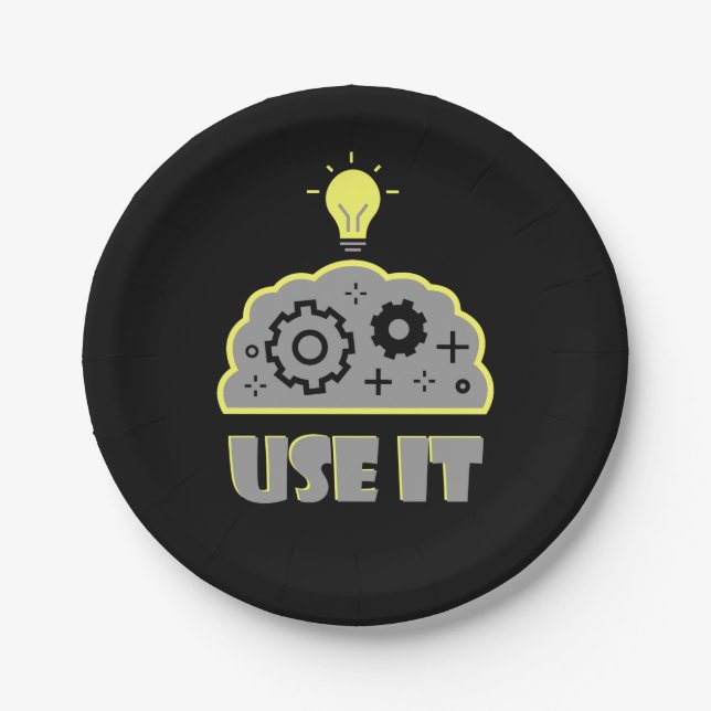 Use your brain paper plate (Front)