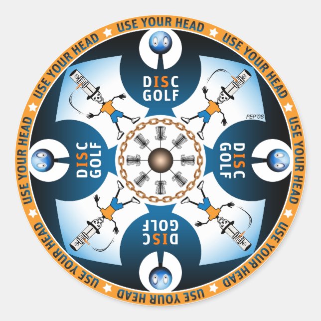 Use Your Head Classic Round Sticker (Front)