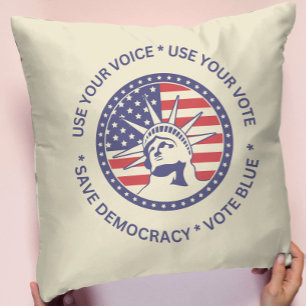 Use Your Vote Patriotic Liberty Badge Cushion