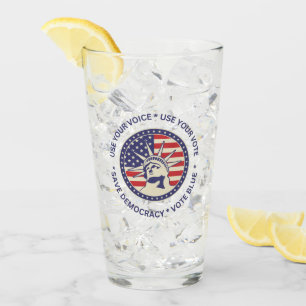 Use Your Vote Patriotic Liberty Badge Glass