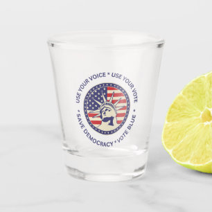 Use Your Vote Patriotic Liberty Badge Shot Glass
