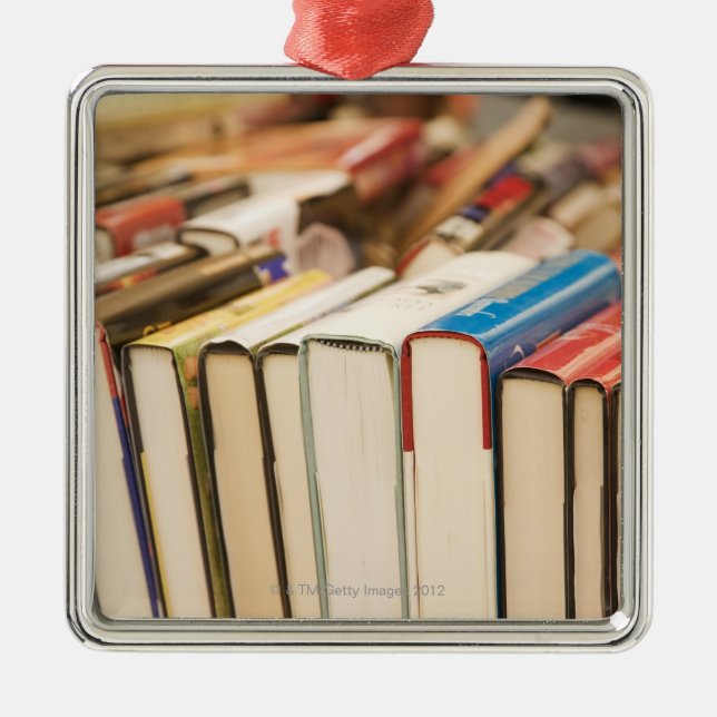 Used books at a rummage sale metal tree decoration (Front)