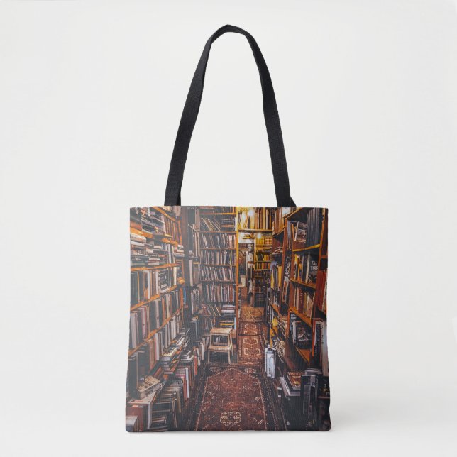 Used Bookstore Interior Photo for Book Lovers Tote Bag (Front)