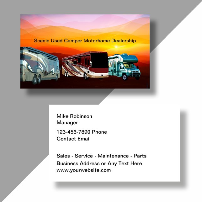 Used Camper Motorhome Dealer Business Cards (Creator Uploaded)