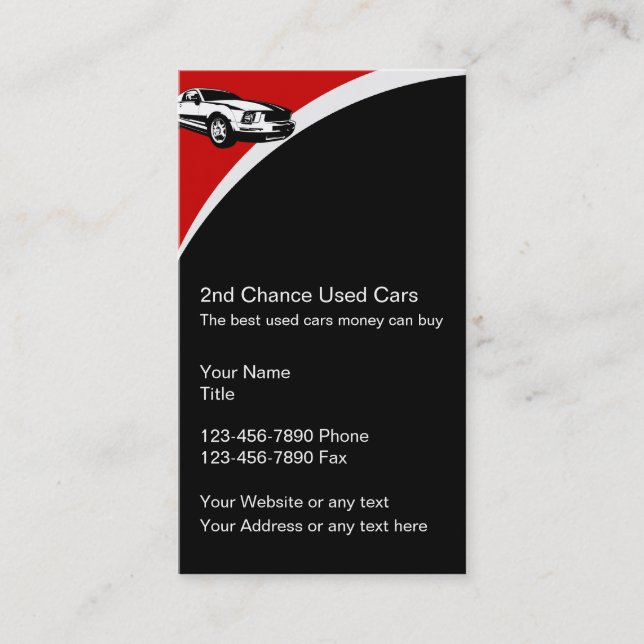 Used Car Dealer Business Cards (Front)