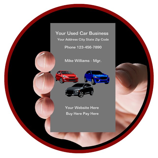Used Car Dealer Simple Vertical Automotive Business Card (Creator Uploaded)