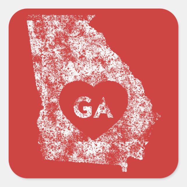 Used I Love Georgia State Stickers (Front)