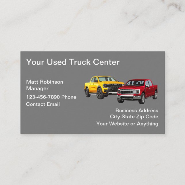 Used Truck Sales Automotive  Business Card (Front)