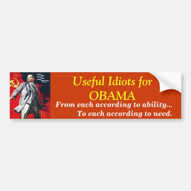 Useful Idiots for OBAMA, Bumper Sticker (Front)