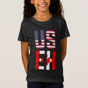 USEH America Canada Flag Funny American Canadian T-Shirt