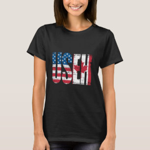 USEH Half American Half Canadian Funny USA Canada  T-Shirt