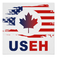 USEH Half Canadian American Canada USA Flag United