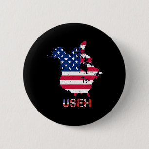Useh Trump Canada Usa 51st State Map American Flag 6 Cm Round Badge