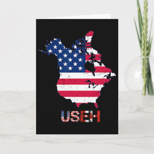 Useh Trump Canada Usa 51st State Map American Flag Card