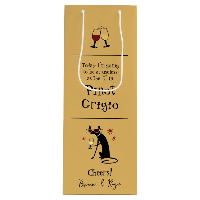 Useless as the T in Pinot Grigio Funny Wine Gift Bag (Front)