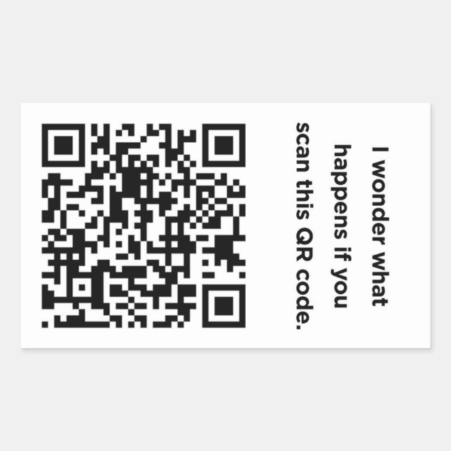 Useless QR Code: Wonder Rectangular Sticker (Front)