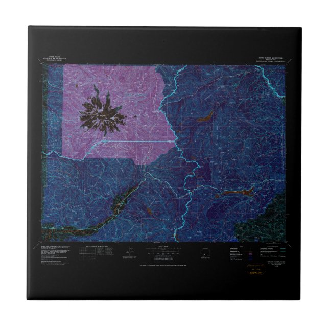USGS Topo Map Washington State WA Mount Rainier 24 Tile (Front)