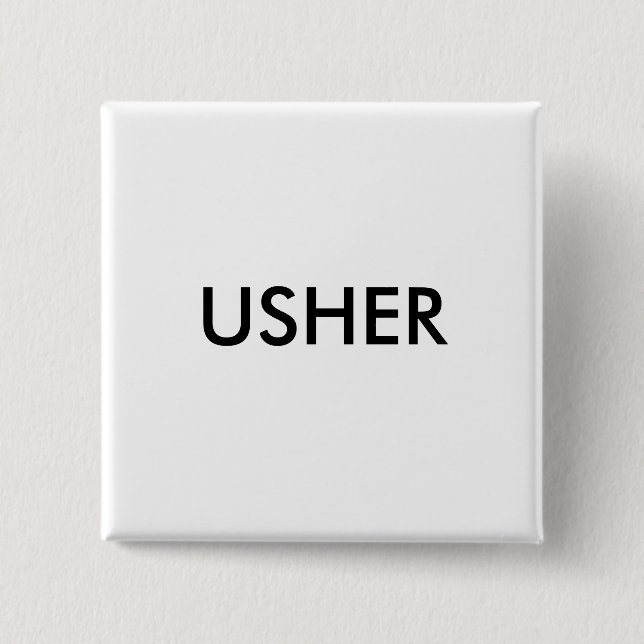 USHER 15 CM SQUARE BADGE (Front)