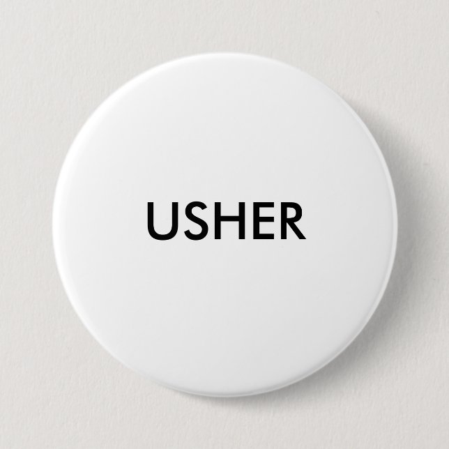 USHER 7.5 CM ROUND BADGE (Front)