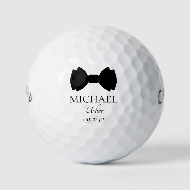 Usher Black Bow Tie Golf Balls (Front)