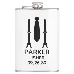 Usher Black Tie Hip Flask