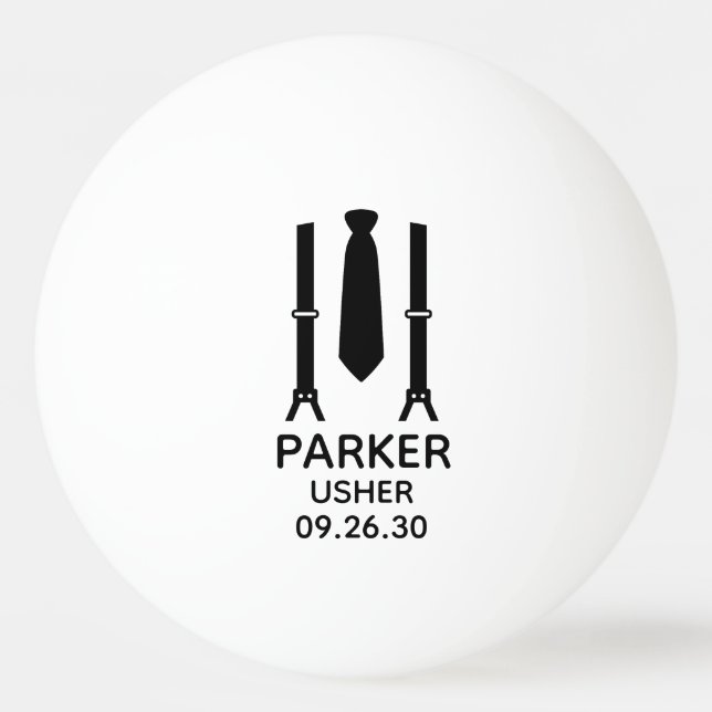 Usher Black Tie Ping Pong Ball (Front)