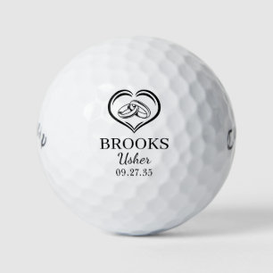 Usher Black Wedding Rings Golf Balls