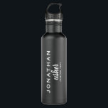 Usher Custom Wedding Favour Modern Monogram 710 Ml Water Bottle<br><div class="desc">Your ushers will love this custom wedding thank you gift/favour with a modern script font. Add his name or monogram and another line of text (date, wedding location, etc.) Perfect as a thank you gift and/or wedding keepsake - trendy and stylish, yet simple and classic - coordinates with so many...</div>