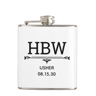 Usher Initials Hip Flask