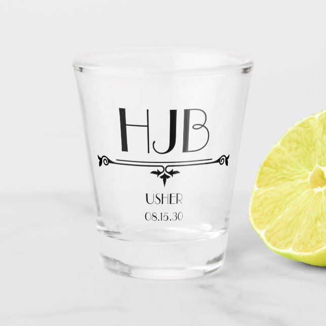 Usher Initials Shot Glass (Front)