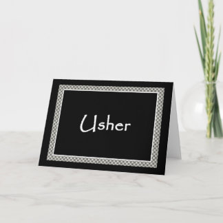 USHER Invitation with Chequerboard Border