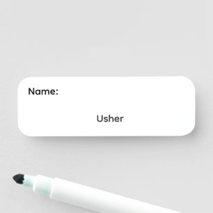Usher Reusable Dry Erase Name Tag Magnetic