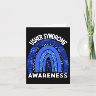 Usher Syndrome Awareness Blue Rainbow Card