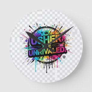 Usher the Unrivaled – Bold Statement Graphic Tee Round Clock
