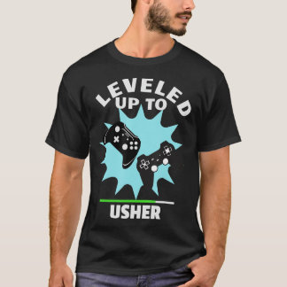 Usher Wedding Gift Funny Levelled Up Gamer T-Shirt
