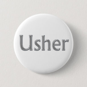 Usher Wedding Party Button