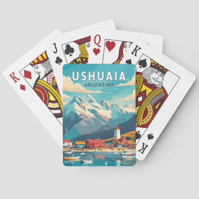 Ushuaia Argentina Travel Art Vintage Playing Cards (Back)