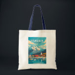Ushuaia Argentina Travel Art Vintage Tote Bag<br><div class="desc">Ushuaia retro vector travel design. It is a resort town in Argentina. It's located on the Tierra del Fuego archipelago,  the southernmost tip of South America,  nicknamed the “End of the World.”</div>