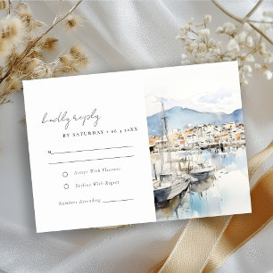 Ushuaia, Argentina Watercolor Landscape Wedding RSVP Card