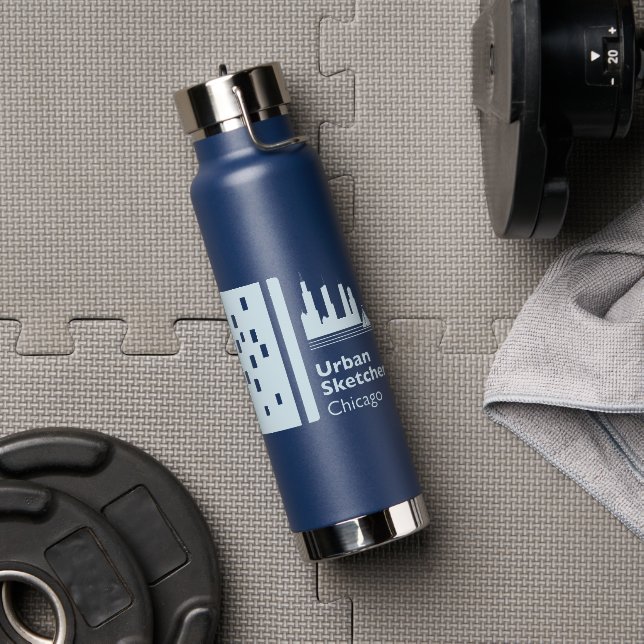 Usk Chicago  Water Bottle (Gym (Rotated))