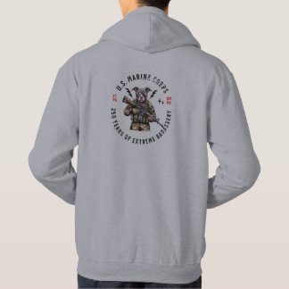 USMC 250 Years of Badassery Camo Dog Hoodie
