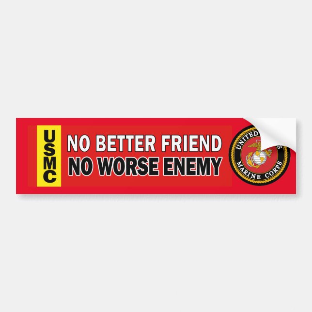 USMC Better Friend Worse Enemy Bumper Sticker (Front)