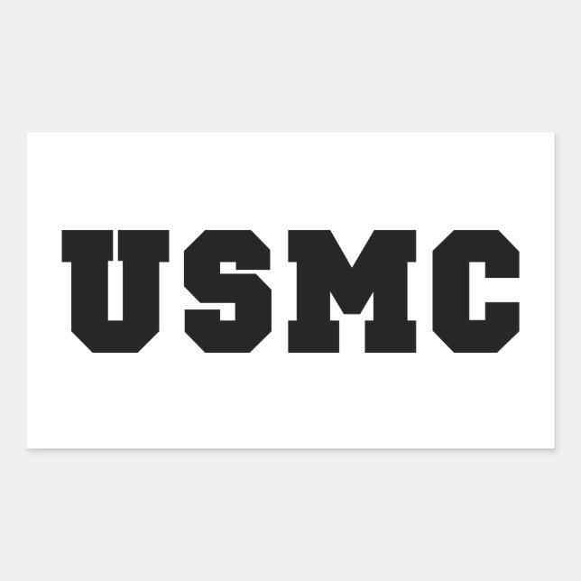 USMC [bold text] Rectangular Sticker (Front)
