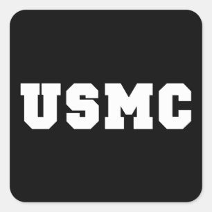 USMC [bold text] Square Sticker