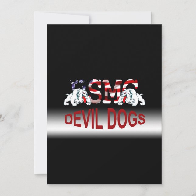 USMC Chesty - Devil Dogs - Customisable Card! Save The Date (Front)