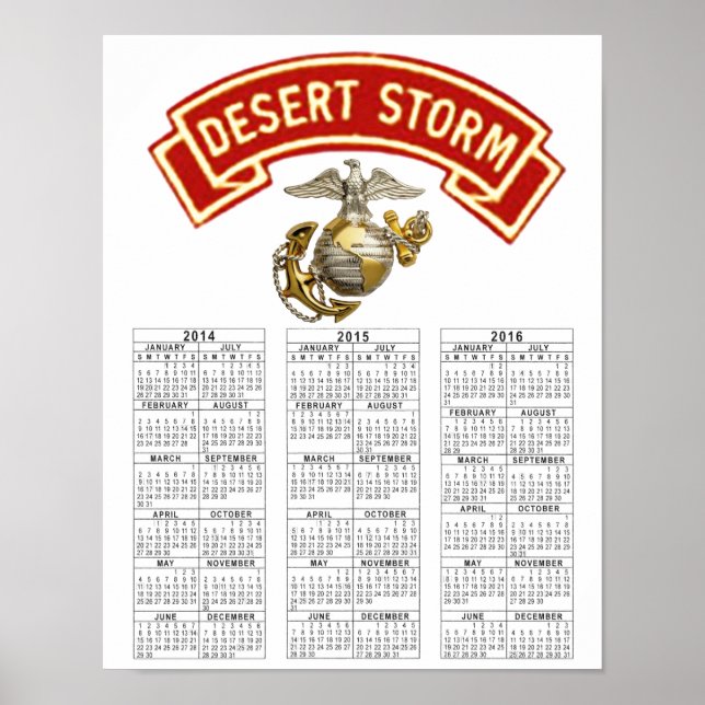 USMC DESERT STORM VETERAN POSTER (Front)