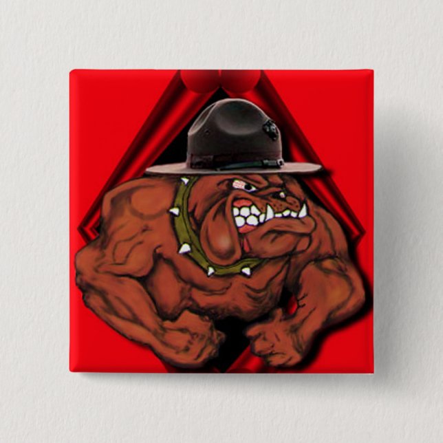 USMC Devil Dog 15 Cm Square Badge (Front)