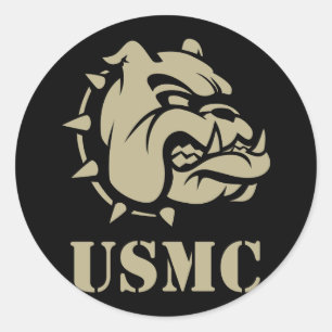 USMC Dog Classic Round Sticker