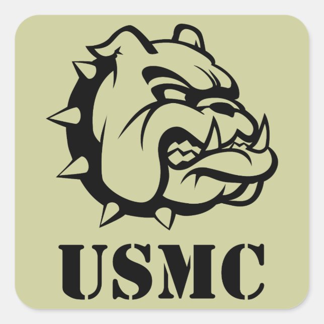 USMC Dog Square Sticker (Front)